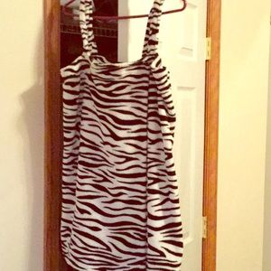 Zebra print plush towel robe